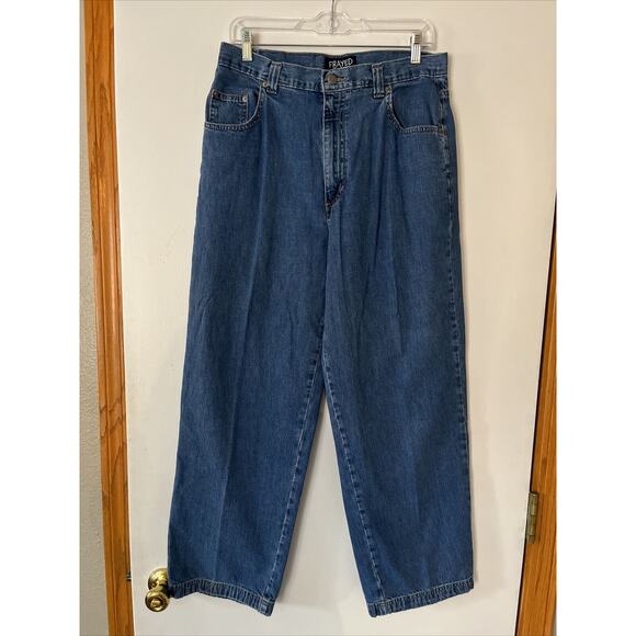 Frayed Brand Womens Mom Jeans High Rise Bootcut Denim Pants Relaxed Size 31 - Picture 1 of 11